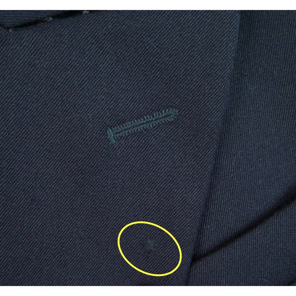 J Peterman Women's Double Breasted Blazer Navy Blue Gold Buttons 14 Wool Vintage - Picture 4 of 16